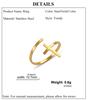 Cazador Christian Cross Open Rings for Women Stainless Steel Christian Jewelry Adjustable Finger Rings Birthday Valentine Gift