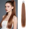 Long Straight Ponytail Extensions with Elastic Ties, Perfect for Elegant Everyday Wear And All Saints' Day Hair Additions