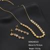 Elegant Round Zirconia Stud Earrings & Necklace Set In Pure Silver for Women