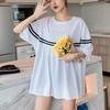 Sommer Løs Midi Kjole for Kvinner i Store Størrelser Kort Erm T-skjorte Kjoler