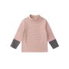 Girls' Striped High-Neck Long-Sleeve Tee
