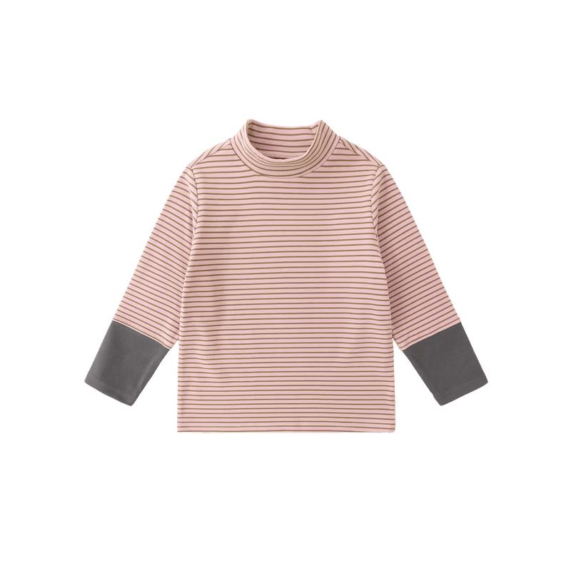 Girls Striped High-Neck Long-Sleeve Tee 120