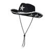 Western Cowboy Hat Sun Protection Wide Brim Cap Western Style Fitness Costume Accessories Party Hat for Weeding Holiday Adults