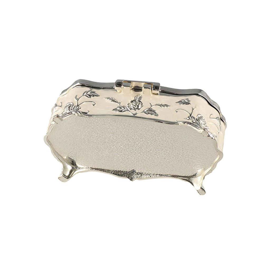 Schmuckschatulle Europäische Schmuckaufbewahrungsschale Vintage Zinklegierung Schmuckkästchen Langlebige Handbemalte Wattestäbchenbox Damen