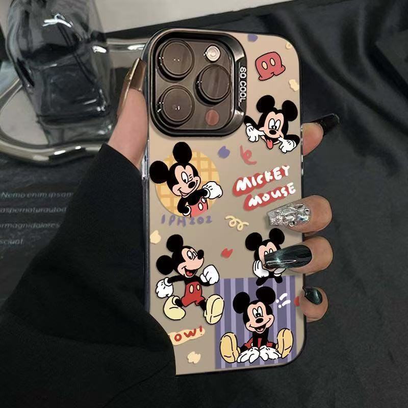 Fun Mickey Mouse iPhone 17/16 Plus/15 Pro Max Drop-Proof Case, Cartoon Style, Suitable for iPhone 13/12