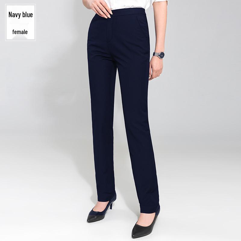Women's Slim-Fit Trousers, Mid-Waist, Men's Straight-Leg Pants, Versatile Business and Professional Wear