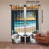 2Pcs Fantasy Scenery Curtain Abstract Seascape Ocean Horizon With Oriental Detailed Room Curtain For Bedroom Living Room And
