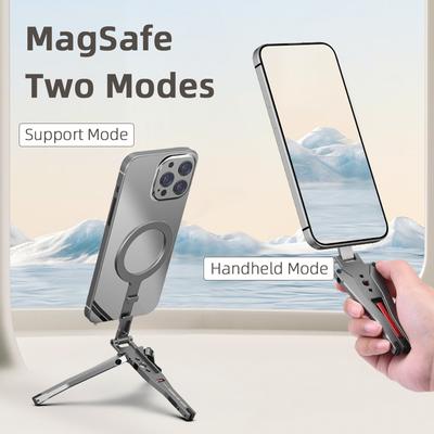 Flymile Magnetic Magsafe Selfie Stick Tripod for iPhone 16 15 14 13 12 Pro Max Samsung Phone Foldable Desktop Tripod 1/4" Holes