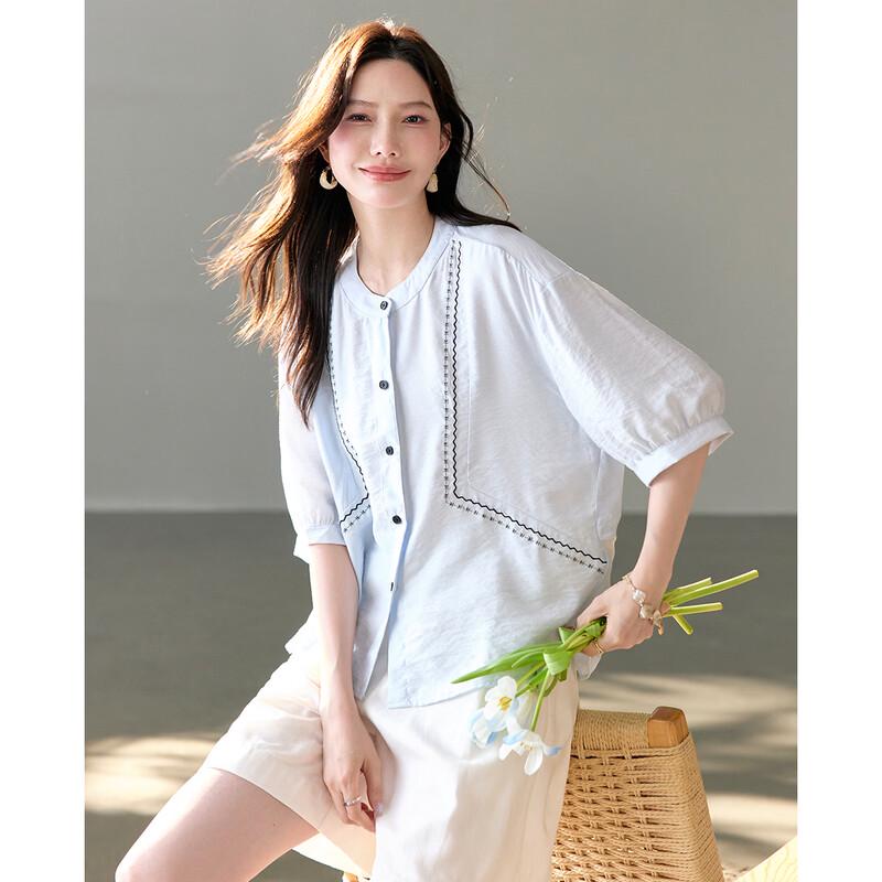 TERRE BLEUE Women s Loose Fit Short Sleeve Shirt XL