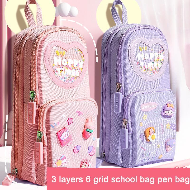 1 stück Federmäppchen Große Kapazität Canvas Bleistiftbeutel Beutelhalter Box für Mädchen Schüler Schreibwaren Schulbedarf