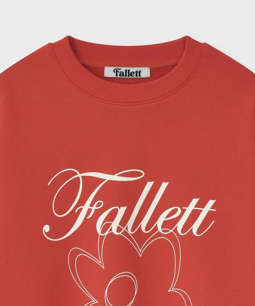 FALLETT Flower Drawing Sweatshirt Red