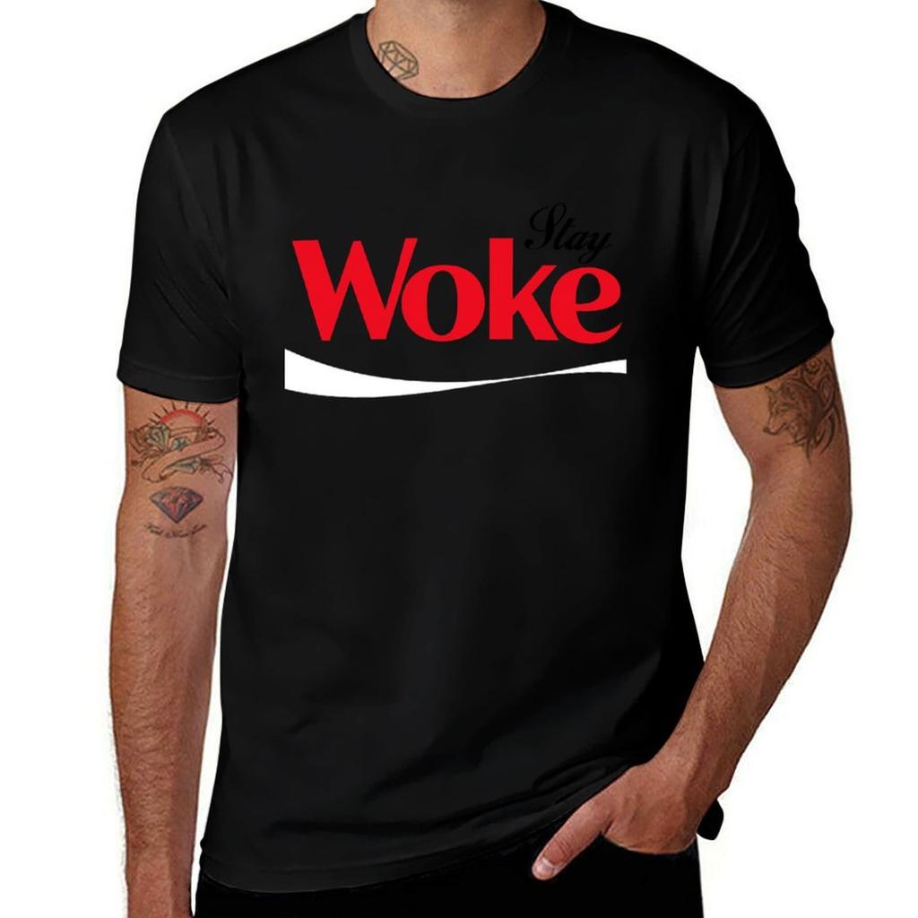 Stay Woke Soda Logo Parody Tshirt Gym Wear Breathable Short Sleeve Tee