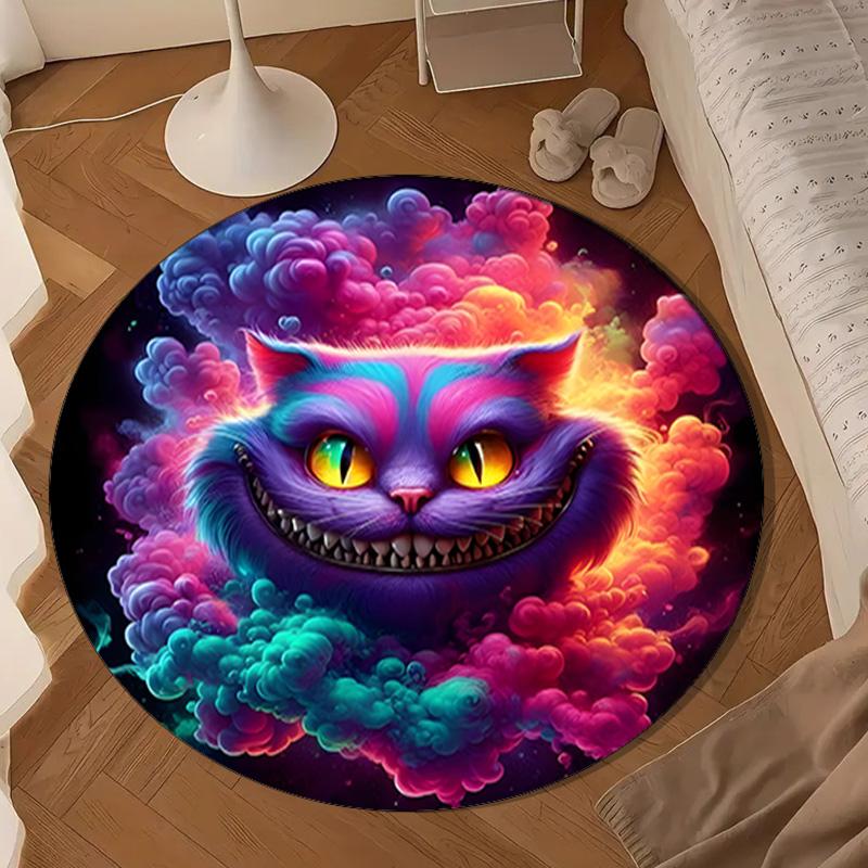 1PC WonderlCat Fantasy Round Rug for Livingroom,Bedroom, Palyroom, Chair Rug, Area rug, Circle Carpet, Large Size Fan Christmas gift