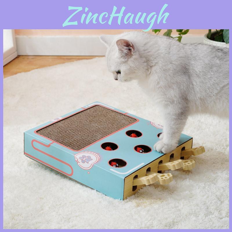 Whackamouse Cat Toy With Wooden And Corrugated Paper Material Multifunction Cat Teaser For Indoor Play