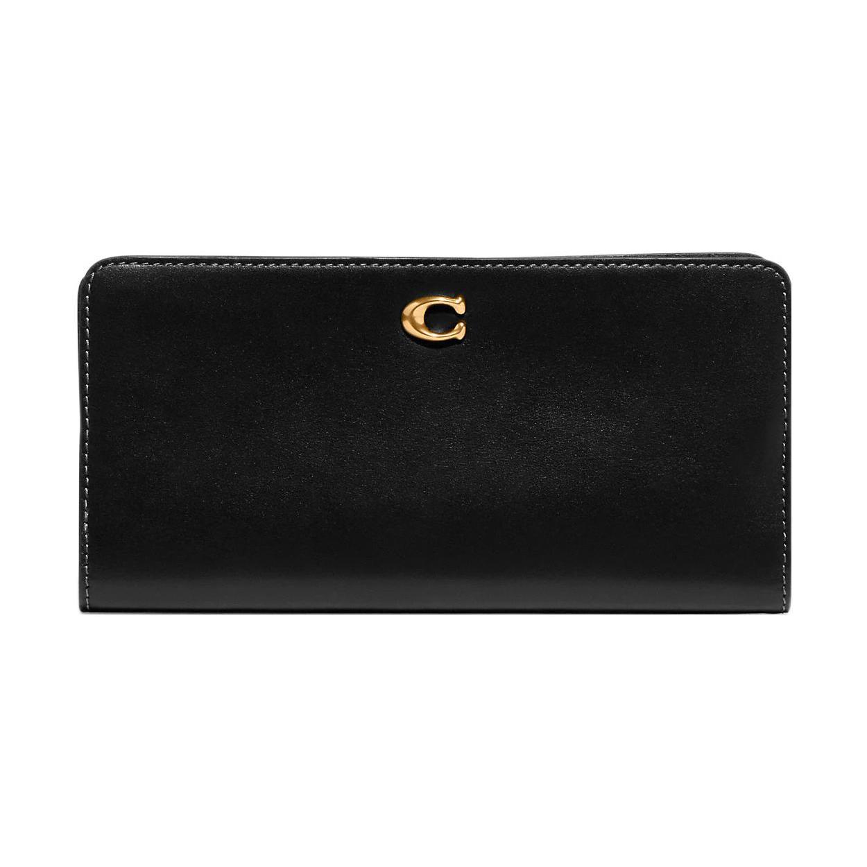 

Новый тонкий кошелек COACH, кошелек-клатч из коровьей кожи, маленький женский, черный CH823-B4BK 19.8*1.3*10.2CM