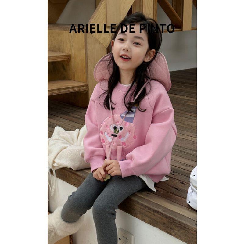 French Arielle De Pinto Sweatshirt for Girls, Autumn and Winter Style, Stylish Girl's Fleece-Lined Thick Cookie Sweatshirt, Trendy