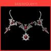 Gothic Halloween Bat Cross Alloy Pendant Necklace With Geometric Design For Women