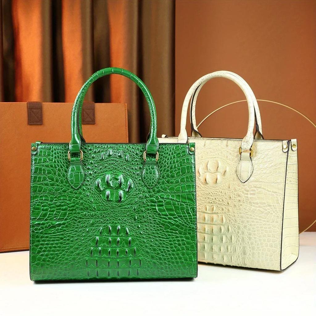 Standard Crocodile Shoulder Bag  Crossbody Tote Bag with Large Capacity  Women's Bag  Daily Traveler Bag  New Fashion