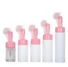 Ready Stock Supply PET 100ml Plastic Bottle with Silicone Brush Foam Mousse Cosmetic Bottle Facial Cleanser Can