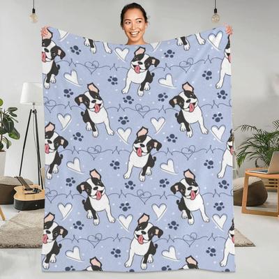 Koc Boston Terrier Zwierzę Podróż Flanelowy Koc do Rzucania Super Miękki Salon Niestandardowa Narzuta Prezent