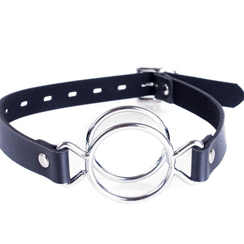 Metal Double Ring Open Mouth Gag Slave Fetish   Restraints Gags