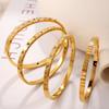 ins wind titanium steel thin square lattice stripe round diamond color gold-plated bracelet wholesale bracelet