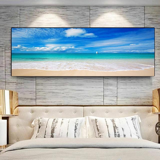 Landscape Beach Sunset Canvas Painting Nature Ocean Cloud Posters and Prints Wall Art Pictures Living Room Home Decor No Frame