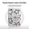 Puppy Line Art MAGsafe Leather Card Holder Case for Apple Phones