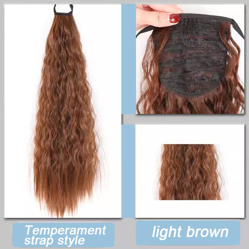 Hestehale-parykk, krøllete hår, bølgebånd og naturlig hårtilbehør for daglig bruk