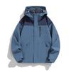 Printed Color-blocking Jacket for Men and Women The Same Style Spring and Autumn Trendy Waterproof Hooded Loose Couple Jacket for Men