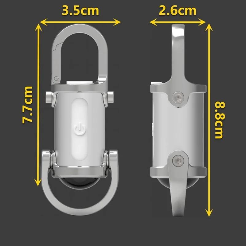 COB LED Mini Keychain Flashlight USB Rechargeable Portable Flashlight Keychain Light Camping Pocket Torch Lamp For Outdoor Camping Fishing Walking