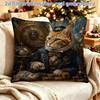 2D Flat Print Pillowcase, 1pc, 18x18 Inches / 45x45cm, Single-Sided Print, Pillow Insert Not Included, Zipper Closure, Vintage Steampunk Anthropomorph