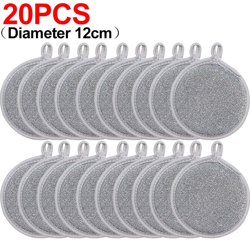 Double-side Dishwashing Sponges Silver Wire Cleaning Sponge Pot Dish Wash Sponge Oil Removal Scouring Pads for Kitchen Cleaning