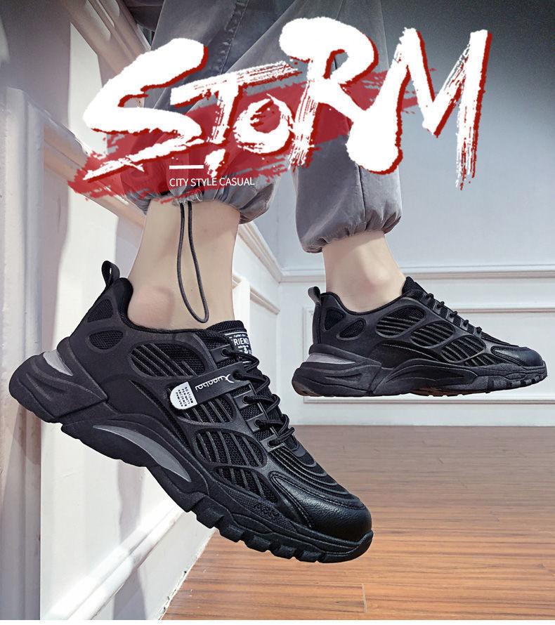 Men's Shoes  Autumn Edition Breathable Thick Bottom White Shoes Trendy Match Show High and Low Top Casual Sports Shoes