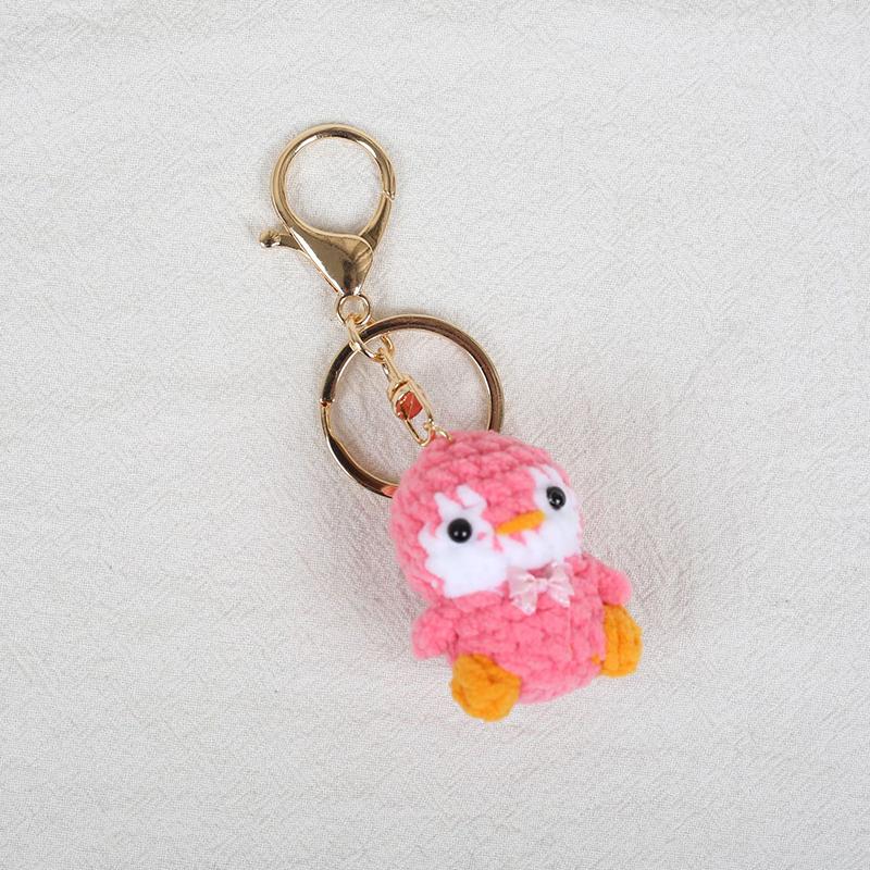 Cute Crochet Penguin Doll Keychain Handmade Knitted Animal Pendant Bag Charm Accessory