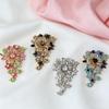 Sparkly Rhinestone Flower Brooch Pins Multicolor Exquisite Design Corsage Jewelry Accessories For Wedding Party Daily Wear