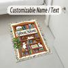 Cat Theme Crystal Velvet Rug Personalized Custom Name Text Soft Floor Mat Home Decor