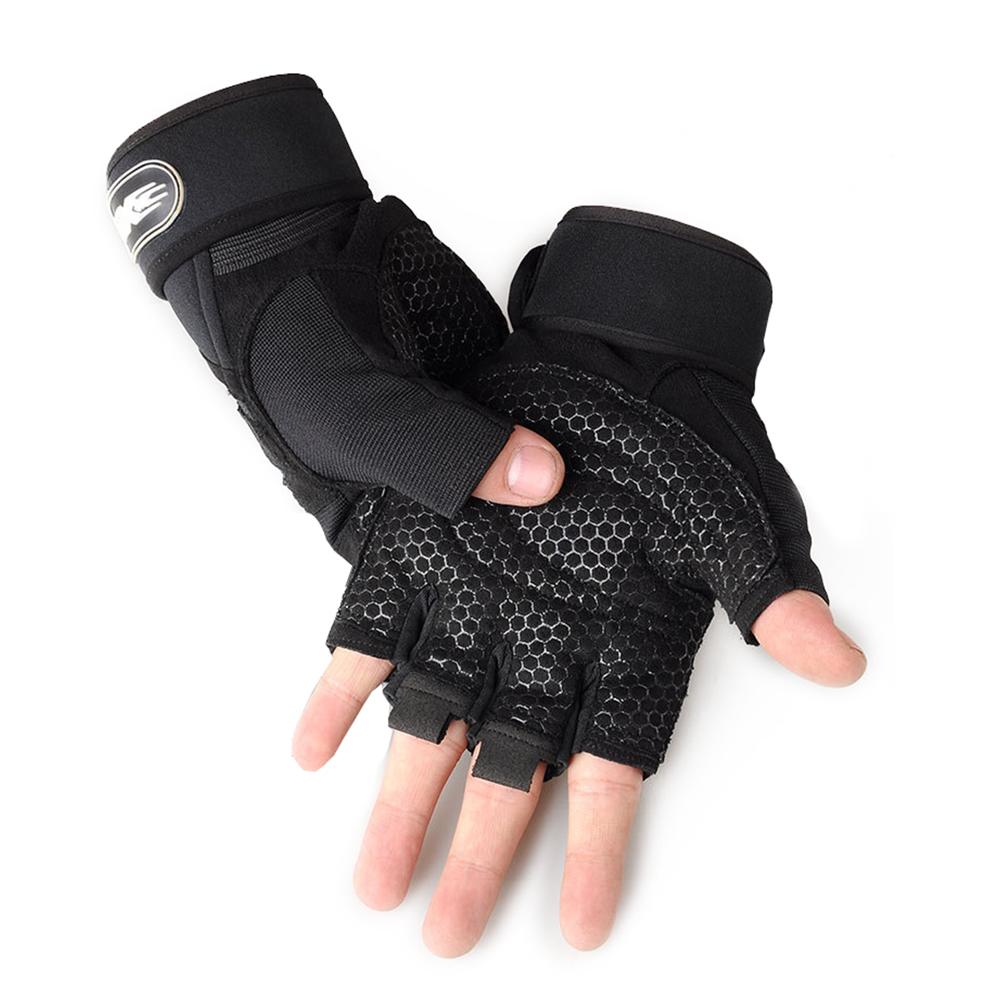 Fitness Gloves Crossfit Training Half Finger Gym Gloves Non-Slip Breathable Extended Wrist Support Bodybuilding Workout Gloves