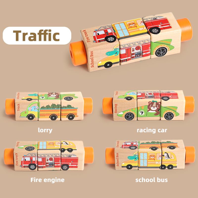 

New baby Gift Baby Wooden Rotating Jigsaw Puzzle Hand bell Toy Baby Mobile Musical Rattle Toy Montessori Puzzle Game For Babies
