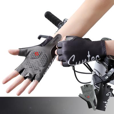 Radhandschuhe Halbfinger Herren und Damen Sommer Fahrrad Atmungsaktiv Dünn Sonnenschutz Fahrrad Stoßdämpfend Silikon Anti-Rutsch-Handschuhe