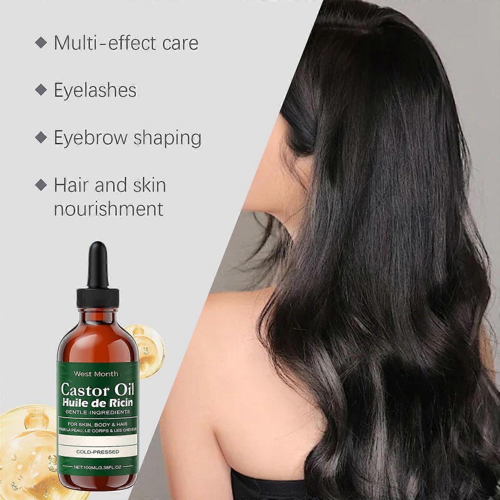 West Month Castor Oil Care Essential Oil For Eyelashes, Eyebrows, Hair And Skin Moisturizing, Light And Multi-Functional Care Oil
