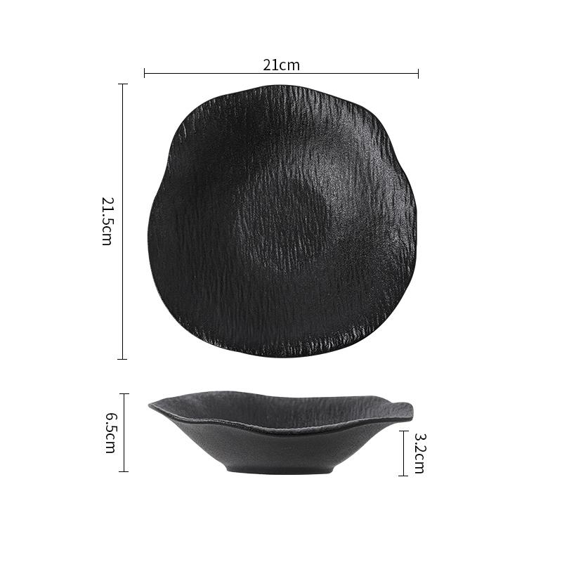 Stenmönstrad Oregelbunden Keramisk Djup Skål Dessertskål Salladsskål Pastaskålar Restaurang Molekylär Gastronomi Specialitet Porslin