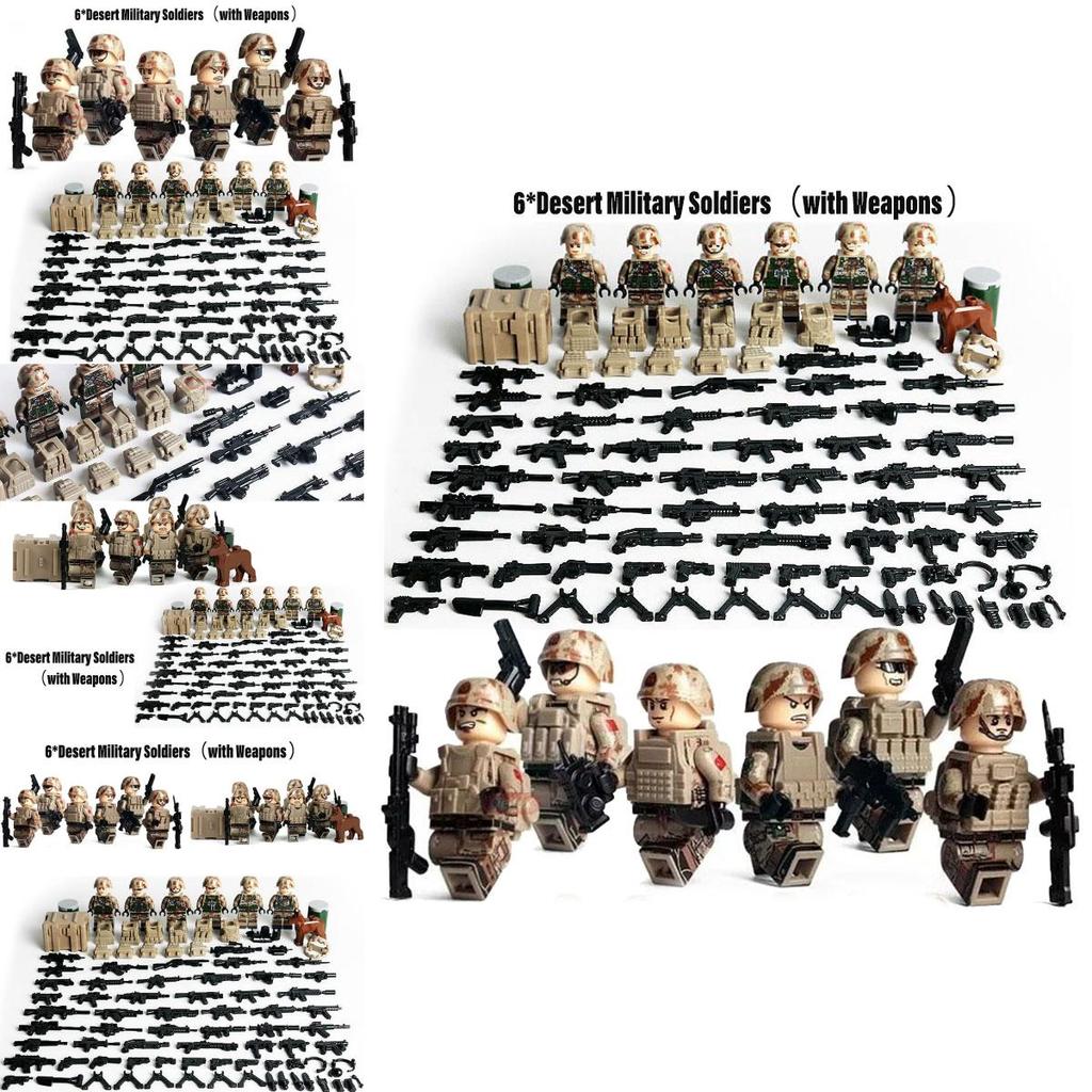 Land Tiger Desert Patrol Military Action Figure Building Blocks Plastic Toy For Kids