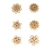 Wooden Stickers Flowers  5 X 4 Cm 6 Pieces