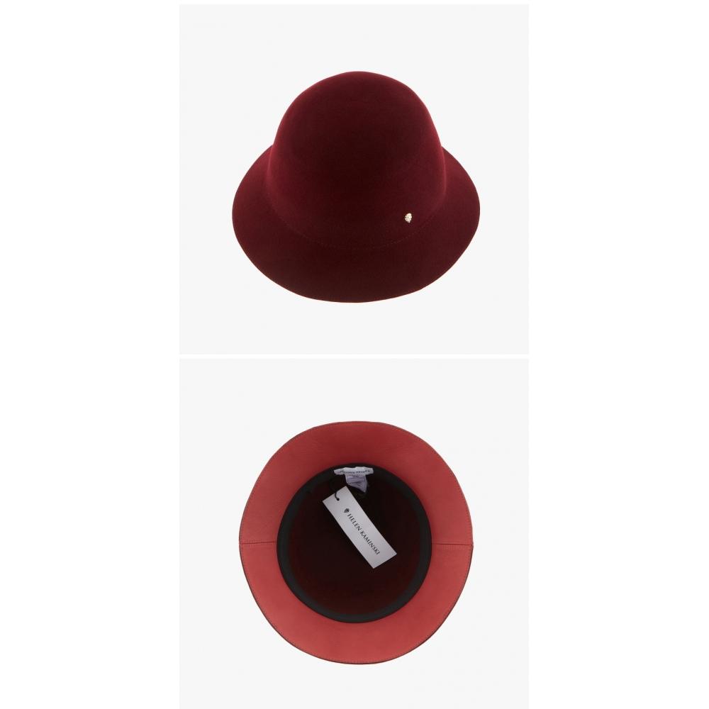 Helen Kaminski Hat51145 Ww Mariko Wild Black Berry Warm Red Wool Felt Cloche Bucket Hat