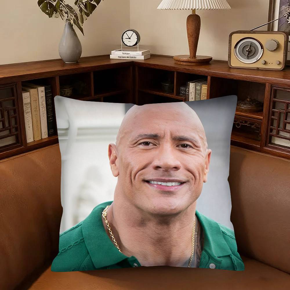Actor Dwayne Johnson Pillow Case Fashion Square Pillowcase Bedroom Sofa Room Ins Decoration Leisure
