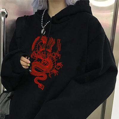 Hoodies Unisex's Chinese Dragon Print Hoodie Street Daily Casual Hip Hop Streetwear Unisex Harajuku Hoody Plus Size Coat Streetwear