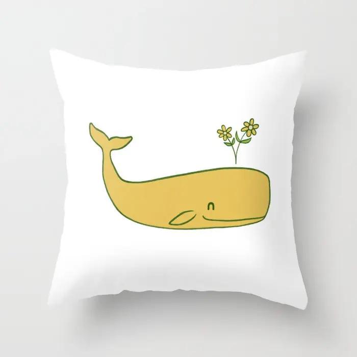 Summer Fashion Fresh Yellow Cute Pillows Case Geometry Floral Cushion Case Modern Decorative Throw Pillows for Bed Sofa Couch