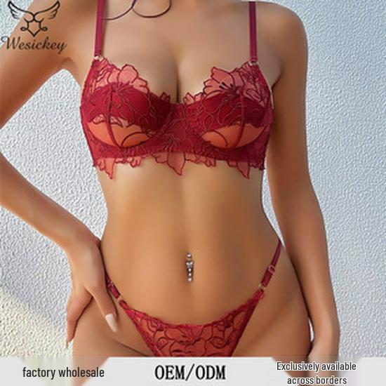 French Summer Mesh Lingerie Set: Ultra-Thin Anti-Sagging Bra for a Sleek Look