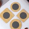 Fine Workmanship Wooden Heat Pad With Anti-Slip Mat Round Square Coasters Waterproof Anti-Slip Pot Holder Kitchen Kitchenware